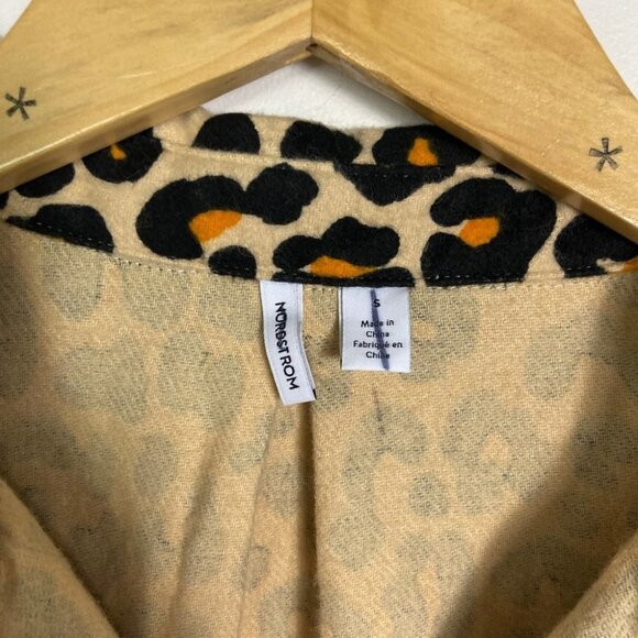 Nordstrom Leopard Print Cotton Flannel Pajama Dress Nightshirt Size Small 2021‎ - Picture 3 of 13
